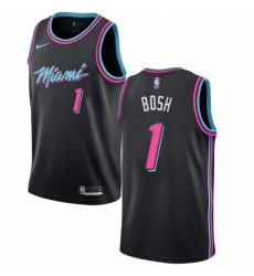 Mens Nike Miami Heat 1 Chris Bosh Swingman Black NBA Jersey City Edition Mens Nike Miami Heat 1 Chris Bosh Swingman Black NBA Jersey City Edition