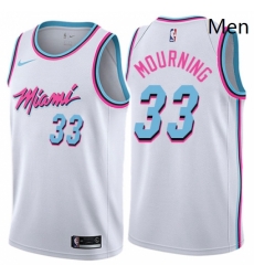 Mens Nike Miami Heat 33 Alonzo Mourning Swingman White NBA Jersey City Edition Mens Nike Miami Heat 33 Alonzo Mourning Swingman White NBA Jersey City Edition