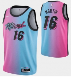 Miami Heat #16 Caleb Martin Blue Pink City Edition Jersey Miami Heat #16 Caleb Martin Blue Pink City Edition Jersey