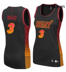 Womens Adidas Miami Heat 3 Dwyane Wade Authentic Black Vibe NBA Jersey Womens Adidas Miami Heat 3 Dwyane Wade Authentic Black Vibe NBA Jersey