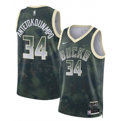 Men Milwaukee Bucks 34 Giannis Antetokounmpo Green 2025 Select Series Swingman Stitched Basketball Jersey