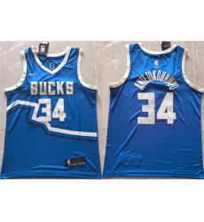 Men Milwaukee Bucks 34 Giannis Antetokounmpo Royal 2024 City Edition Stitched Basketball Jersey Men Milwaukee Bucks 34 Giannis Antetokounmpo Royal 2024 City Edition Stitched Basketball Jersey
