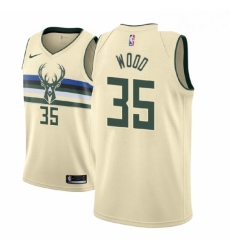 Men NBA 2018 19 Milwaukee Bucks 35 Christian Wood City Edition Cream Jersey Men NBA 2018 19 Milwaukee Bucks 35 Christian Wood City Edition Cream Jersey