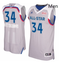 Mens Adidas Milwaukee Bucks 34 Giannis Antetokounmpo Swingman Gray 2017 All Star NBA Jersey Mens Adidas Milwaukee Bucks 34 Giannis Antetokounmpo Swingman Gray 2017 All Star NBA Jersey