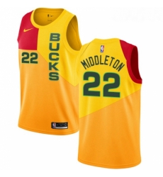 Womens Nike Milwaukee Bucks 22 Khris Middleton Swingman Yellow NBA Jersey City Edition Womens Nike Milwaukee Bucks 22 Khris Middleton Swingman Yellow NBA Jersey City Edition