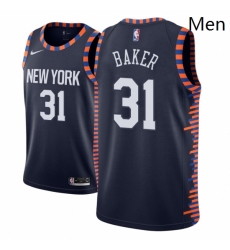Men NBA 2018 19 New York Knicks 31 Ron Baker City Edition Navy Jersey Men NBA 2018 19 New York Knicks 31 Ron Baker City Edition Navy Jersey
