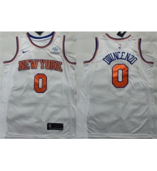 Men New Yok Knicks 0 Donte DiVincenzo White Stitched Basketball Jersey Men New Yok Knicks 0 Donte DiVincenzo White Stitched Basketball Jersey
