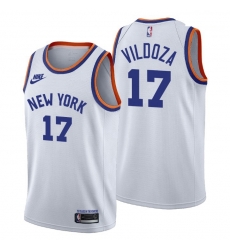Men New York Knicks 17 Luca Vildoza Men Nike Releases Classic Edition NBA 75th Anniversary Jersey White Men New York Knicks 17 Luca Vildoza Men Nike Releases Classic Edition NBA 75th Anniversary Jersey White