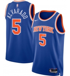Men New York Knicks Jose Alvarado Blue Stitched NBA Jersey