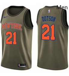 Mens Nike New York Knicks 21 Damyean Dotson Swingman Green Salute to Service NBA Jersey Mens Nike New York Knicks 21 Damyean Dotson Swingman Green Salute to Service NBA Jersey