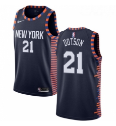 Mens Nike New York Knicks 21 Damyean Dotson Swingman Navy Blue NBA Jersey 2018 19 City Edition Mens Nike New York Knicks 21 Damyean Dotson Swingman Navy Blue NBA Jersey 2018 19 City Edition