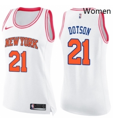 Womens Nike New York Knicks 21 Damyean Dotson Swingman White Pink Fashion NBA Jersey Womens Nike New York Knicks 21 Damyean Dotson Swingman White Pink Fashion NBA Jersey