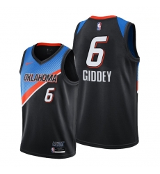 Men Oklahoma City Thunder 6 Josh Giddey Black Jersey Men Oklahoma City Thunder 6 Josh Giddey Black Jersey