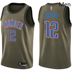 Mens Nike Oklahoma City Thunder 12 Steven Adams Swingman Green Salute to Service NBA Jersey