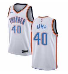 Mens Nike Oklahoma City Thunder 40 Shawn Kemp Authentic White Home NBA Jersey Association Edition Mens Nike Oklahoma City Thunder 40 Shawn Kemp Authentic White Home NBA Jersey Association Edition
