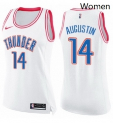 Womens Nike Oklahoma City Thunder 14 DJ Augustin Swingman WhitePink Fashion NBA Jersey Womens Nike Oklahoma City Thunder 14 DJ Augustin Swingman WhitePink Fashion NBA Jersey