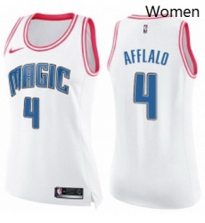 Womens Nike Orlando Magic 4 Arron Afflalo Swingman WhitePink Fashion NBA Jersey Womens Nike Orlando Magic 4 Arron Afflalo Swingman WhitePink Fashion NBA Jersey
