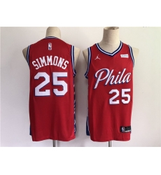 Men Men Philadelphia 76ers 25 Simmons Red New 2021 NBA Jersey Men Men Philadelphia 76ers 25 Simmons Red New 2021 NBA Jersey