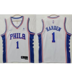 Men Nike Philadelphia 76ers #1 James Harden association edition white Stitched jersey Men Nike Philadelphia 76ers #1 James Harden association edition white Stitched jersey