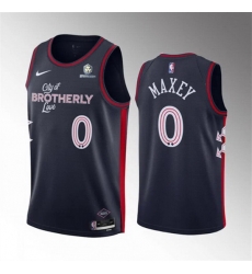 Men Philadelphia 76ers 0 Tyrese Maxey Navy 2023 24 City Edition Stitched Basketball Jersey Men Philadelphia 76ers 0 Tyrese Maxey Navy 2023 24 City Edition Stitched Basketball Jersey
