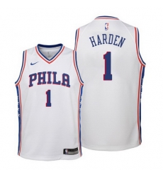 Men Philadelphia 76ers #1 James Harden association edition white Stitched jersey Men Philadelphia 76ers #1 James Harden association edition white Stitched jersey