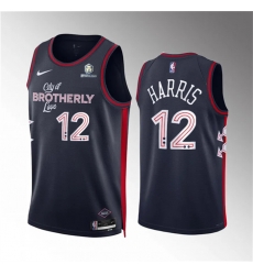 Men Philadelphia 76ers 12 Tobias Harris Navy 2023 24 City Edition Stitched Jersey Men Philadelphia 76ers 12 Tobias Harris Navy 2023 24 City Edition Stitched Jersey