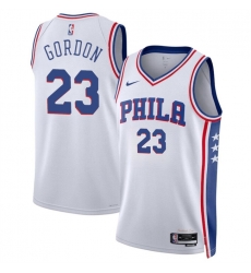 Men Philadelphia 76ers 23 Eric Gordon White Association Edition Stitched Jersey Men Philadelphia 76ers 23 Eric Gordon White Association Edition Stitched Jersey