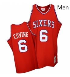 Mens Mitchell and Ness Philadelphia 76ers 6 Julius Erving Authentic Red Throwback NBA Jersey Mens Mitchell and Ness Philadelphia 76ers 6 Julius Erving Authentic Red Throwback NBA Jersey