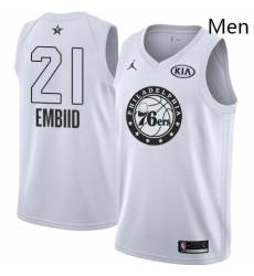 Mens Nike Jordan Philadelphia 76ers 21 Joel Embiid Swingman White 2018 All Star Game NBA Jersey Mens Nike Jordan Philadelphia 76ers 21 Joel Embiid Swingman White 2018 All Star Game NBA Jersey