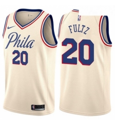 Mens Nike Philadelphia 76ers 20 Markelle Fultz Swingman Cream NBA Jersey City Edition Mens Nike Philadelphia 76ers 20 Markelle Fultz Swingman Cream NBA Jersey City Edition
