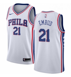 Mens Nike Philadelphia 76ers 21 Joel Embiid Authentic White Home NBA Jersey Association Edition Mens Nike Philadelphia 76ers 21 Joel Embiid Authentic White Home NBA Jersey Association Edition
