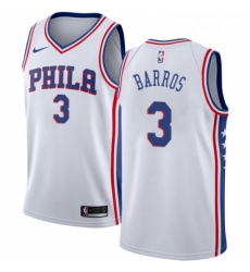 Mens Nike Philadelphia 76ers 3 Dana Barros Authentic White Home NBA Jersey Association Edition Mens Nike Philadelphia 76ers 3 Dana Barros Authentic White Home NBA Jersey Association Edition