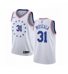 Mens Nike Philadelphia 76ers 31 Mike Muscala White Swingman Jersey Earned Edition Mens Nike Philadelphia 76ers 31 Mike Muscala White Swingman Jersey Earned Edition