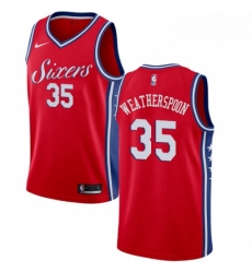 Mens Nike Philadelphia 76ers 35 Clarence Weatherspoon Authentic Red Alternate NBA Jersey Statement Edition Mens Nike Philadelphia 76ers 35 Clarence Weatherspoon Authentic Red Alternate NBA Jersey Statement Edition