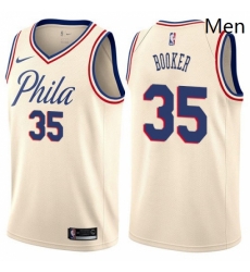 Mens Nike Philadelphia 76ers 35 Trevor Booker Authentic Cream NBA Jersey City Edition Mens Nike Philadelphia 76ers 35 Trevor Booker Authentic Cream NBA Jersey City Edition
