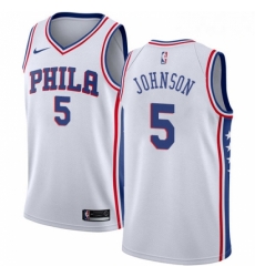 Mens Nike Philadelphia 76ers 5 Amir Johnson Swingman White Home NBA Jersey Association Edition Mens Nike Philadelphia 76ers 5 Amir Johnson Swingman White Home NBA Jersey Association Edition