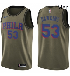 Mens Nike Philadelphia 76ers 53 Darryl Dawkins Swingman Green Salute to Service NBA Jersey Mens Nike Philadelphia 76ers 53 Darryl Dawkins Swingman Green Salute to Service NBA Jersey