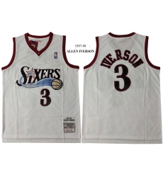 Philadelphia 76ers 3 Allen Iverson White 1997 98 Hardwood Classics Mesh Jersey Philadelphia 76ers 3 Allen Iverson White 1997 98 Hardwood Classics Mesh Jersey