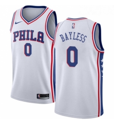 Womens Nike Philadelphia 76ers 0 Jerryd Bayless Authentic White Home NBA Jersey Association Edition Womens Nike Philadelphia 76ers 0 Jerryd Bayless Authentic White Home NBA Jersey Association Edition