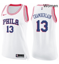 Womens Nike Philadelphia 76ers 13 Wilt Chamberlain Swingman WhitePink Fashion NBA Jersey Womens Nike Philadelphia 76ers 13 Wilt Chamberlain Swingman WhitePink Fashion NBA Jersey