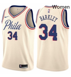 Womens Nike Philadelphia 76ers 34 Charles Barkley Swingman Cream NBA Jersey City Edition Womens Nike Philadelphia 76ers 34 Charles Barkley Swingman Cream NBA Jersey City Edition