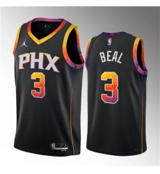 Men Phoenix Suns 3 Bradley Beal Black 2022 23 Statement Edition Stitched Basketball Jersey Men Phoenix Suns 3 Bradley Beal Black 2022 23 Statement Edition Stitched Basketball Jersey