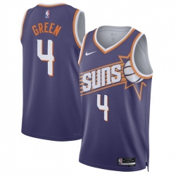Men Phoenix Suns 4 Jalen Green Purple 2025 Icon Edition Stitched Basketball Jersey