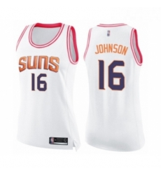 Womens Phoenix Suns 16 Tyler Johnson Swingman White Pink Fashion Basketball Jerse Womens Phoenix Suns 16 Tyler Johnson Swingman White Pink Fashion Basketball Jerse