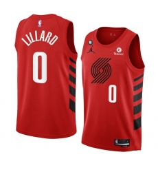 Men Portland Trail Blazers 0 Damian Lillard 2022 23 Red Statement Edition With NO 6 Patch Swingman Stitched Basketball Jersey Men Portland Trail Blazers 0 Damian Lillard 2022 23 Red Statement Edition With NO 6 Patch Swingman Stitched Basketball Jersey