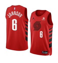 Men Portland Trail Blazers 6 Keon Johnson 2022 23 Red Statement Edition Swingman Stitched Basketball Jersey Men Portland Trail Blazers 6 Keon Johnson 2022 23 Red Statement Edition Swingman Stitched Basketball Jersey
