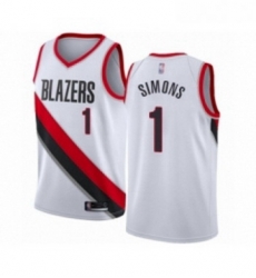 Womens Portland Trail Blazers 1 Anfernee Simons Swingman White Basketball Jersey Association Edition Womens Portland Trail Blazers 1 Anfernee Simons Swingman White Basketball Jersey Association Edition