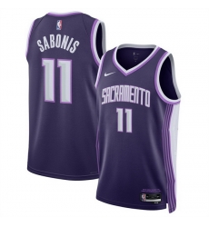 Men Sacramento Kings 11 Domantas Sabonis Purple 2025 26 City Edition Stitched Basketball Jersey
