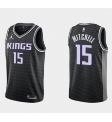 Men Sacramento Kings 15 Davion Mitchell Swingman Black Statement Edition Stitched Jersey Men Sacramento Kings 15 Davion Mitchell Swingman Black Statement Edition Stitched Jersey