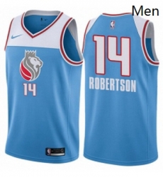 Mens Nike Sacramento Kings 14 Oscar Robertson Authentic Blue NBA Jersey City Edition Mens Nike Sacramento Kings 14 Oscar Robertson Authentic Blue NBA Jersey City Edition